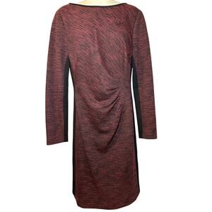 Lauren Ralph Lauren Ruched Jersey Dress Burgundy Women’s 16 Long Sleeve Sheath